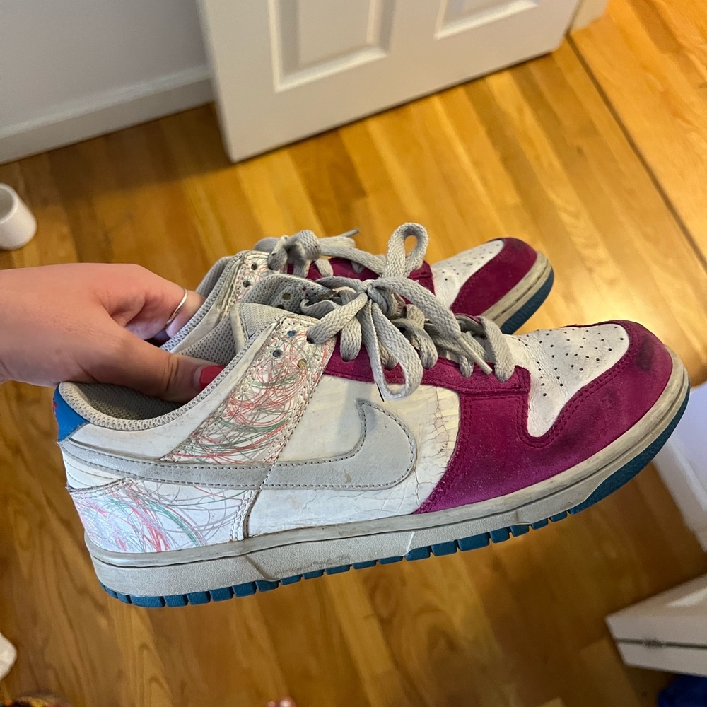 Nike Sneakers with Pink and Blue Accents